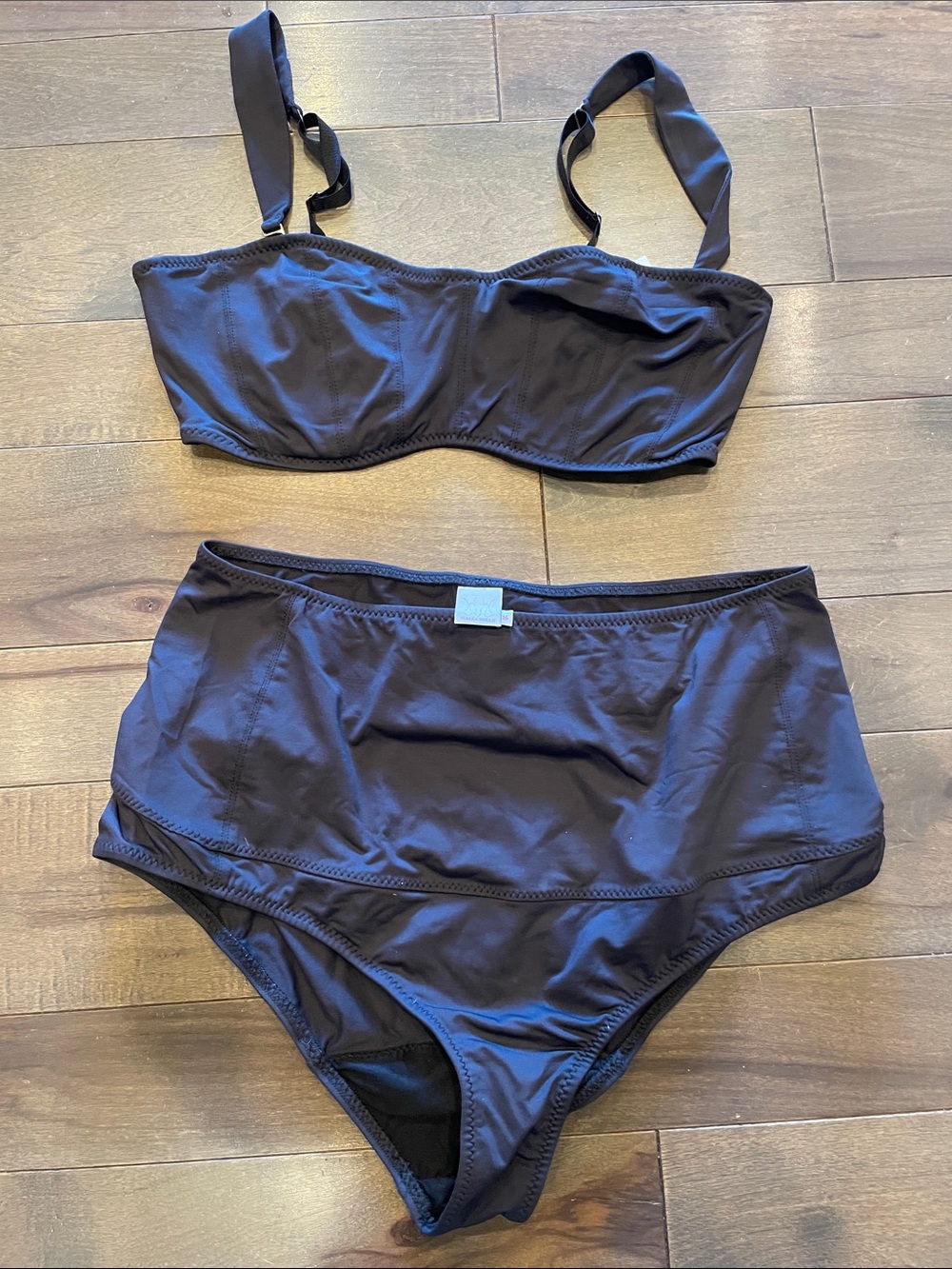 Melia Mills High-Waist Black Bikini Set - Women Swim Bikinis